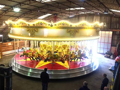 Rundles 3 Abreast Galloper Manufacture. Bespoke Carousels